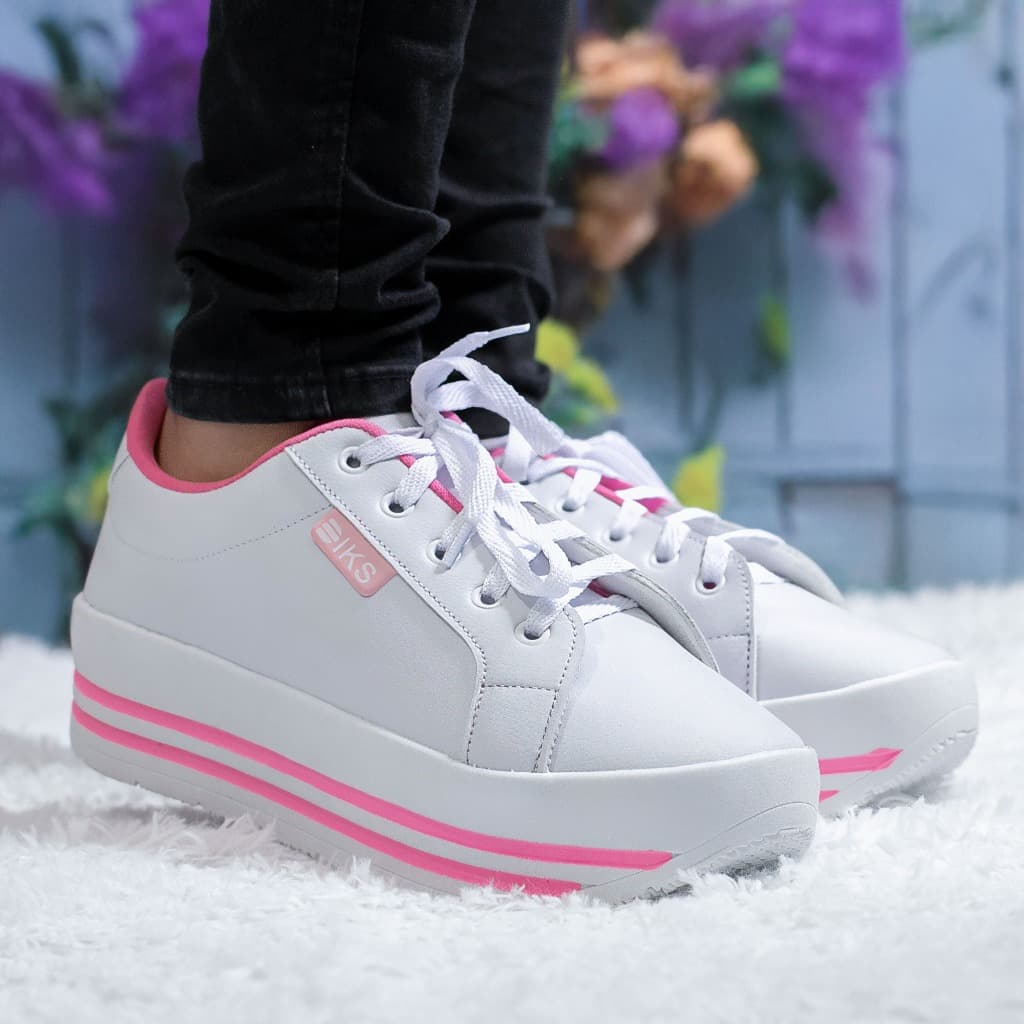 Tênis Plataforma Feminino Tênis Femeneno Sola Alta Preto Branco  Casual Solado Macio Confortável