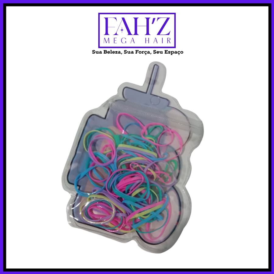 Elástico De Cabelo Feminino Descartável Multicolorido