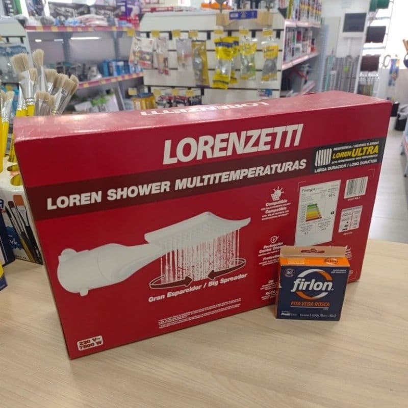 Chuveiro Loren Shower Multitemperaturas 7500w 220v Lorenzett Branco Potência 7500w + BRINDE FITA VEDA ROSCA