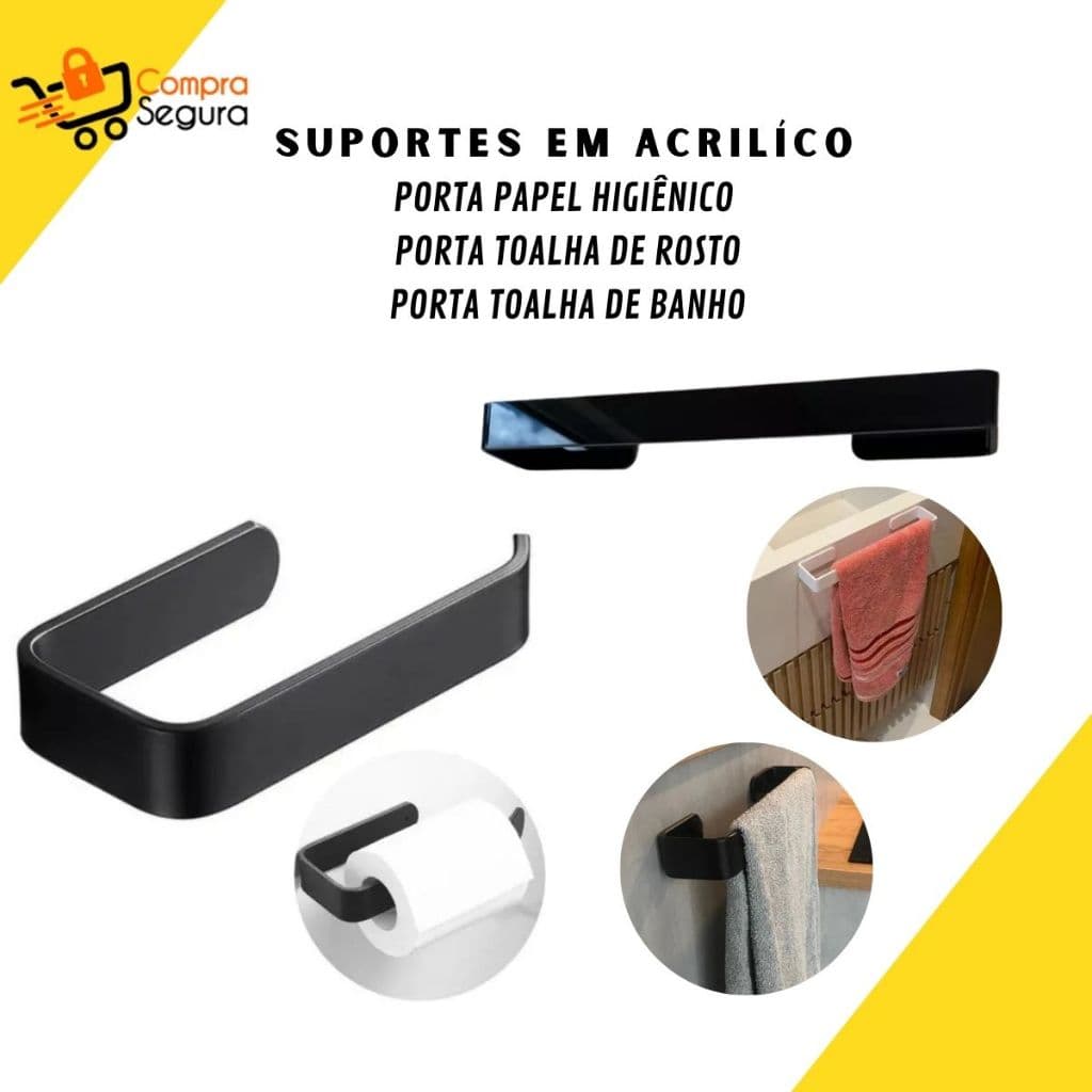 Suportes Porta Toalha Rosto Porta Papel Higiênico Banheiro Acessórios Ganchos