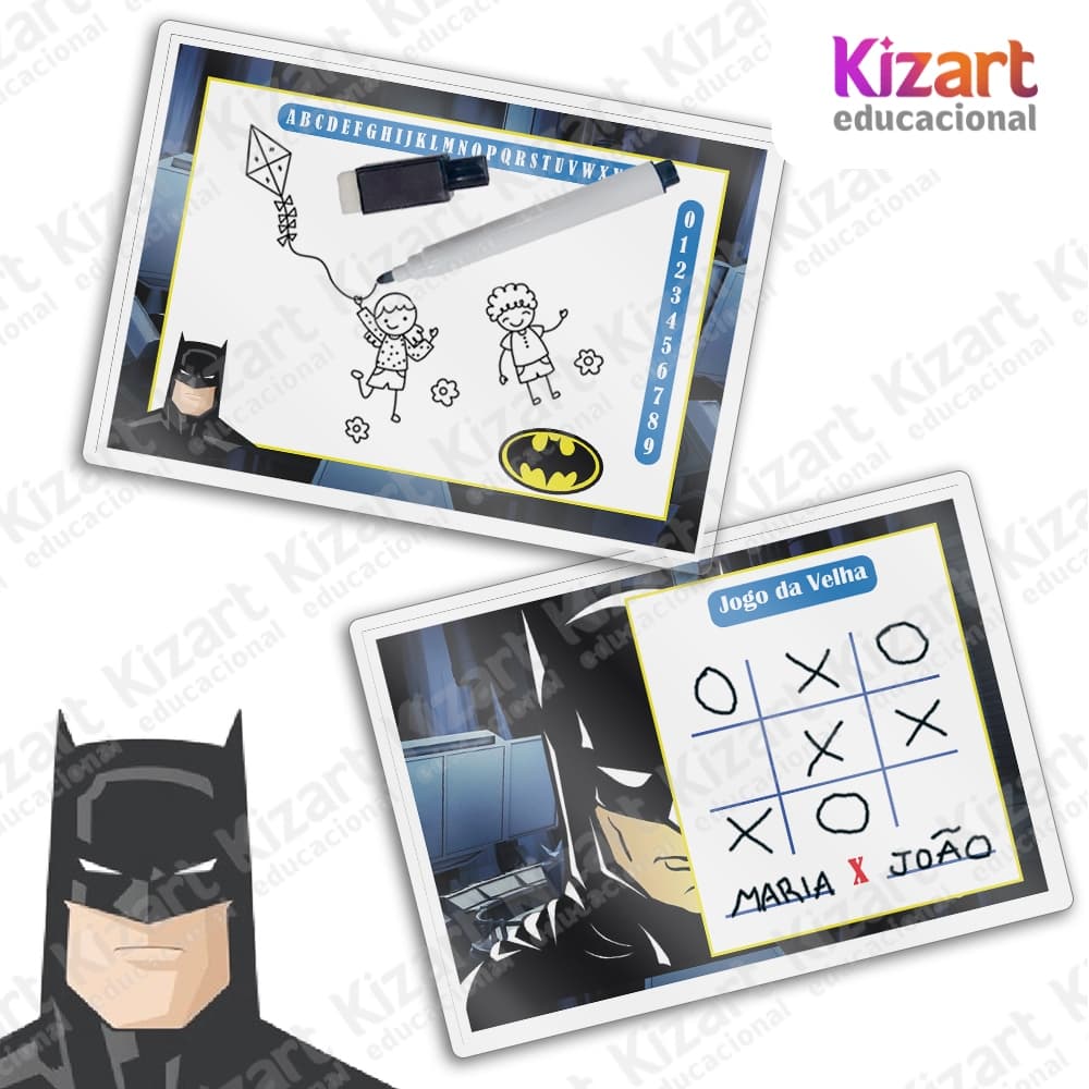 Lousa Mágica + Caneta Com Apagador Lembrancinha Festa Infantil Tema Batman
