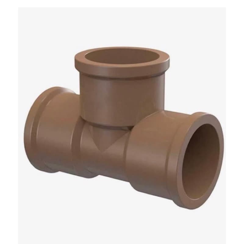 Tee Marrom de PVC de75mm da marca tigre.