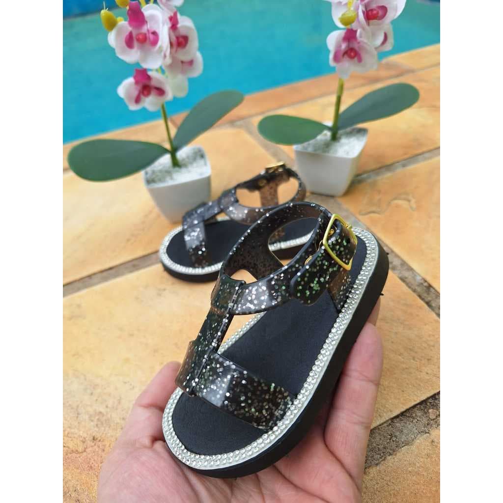 Sandalia Infantil para Menina Rasteirinha com Fecho Ajustável Feminina Baby Strass Leve linda Macia