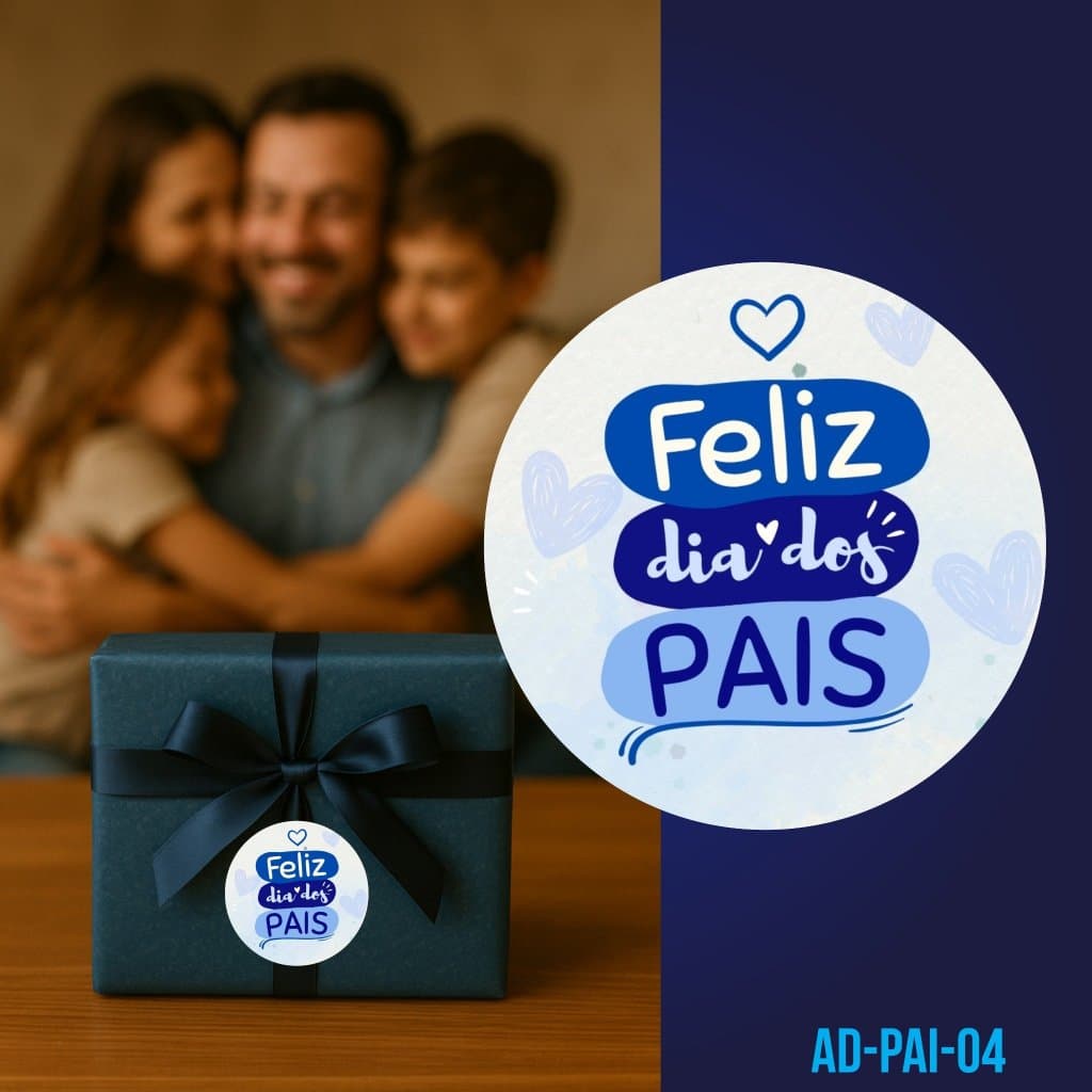Etiqueta Adesivo Dia dos Pais Para Lembrancinha e Presente 10x10