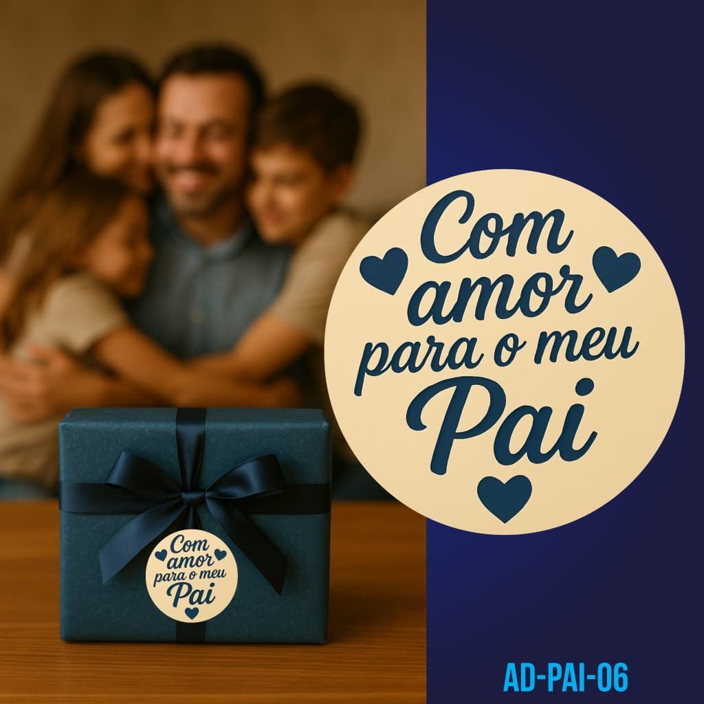 Adesivo Dia dos Pais Para Presente e Lembrancinha 5x5