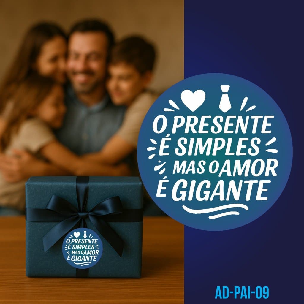 Adesivos Para Presentes e Lembrancinhas Dia dos Pais 7x7