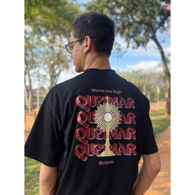 Camiseta Católica – Manda teu fogo queimar de novo | Eucaristia – 100% algodão
