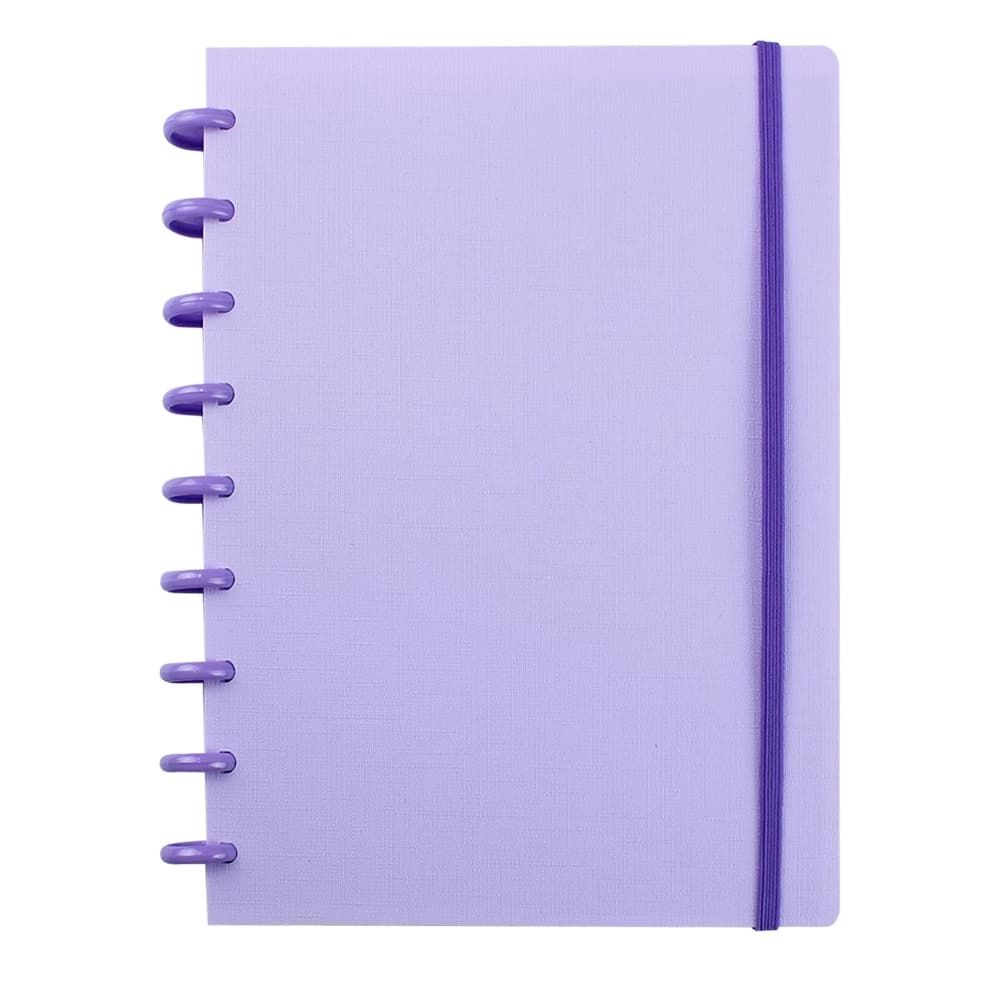 Liquidação Caderno de Disco Médio Linho Lilás Modelo 107