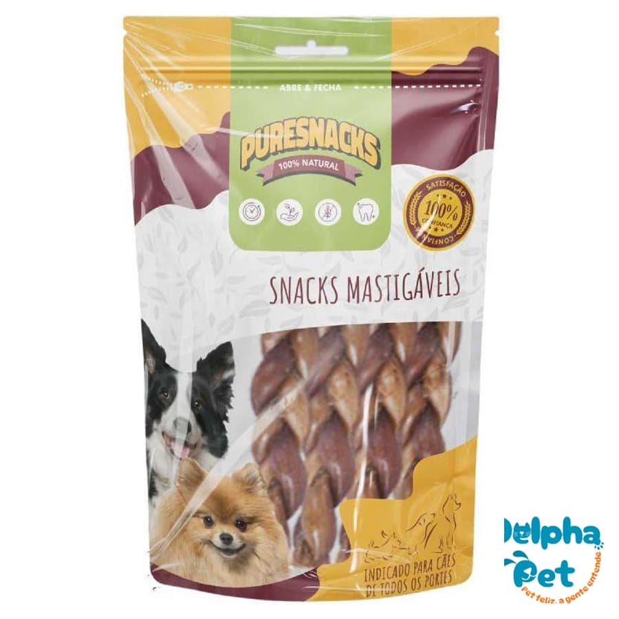 Petisco PureSnacks Trança Esôfago Suíno para Cães