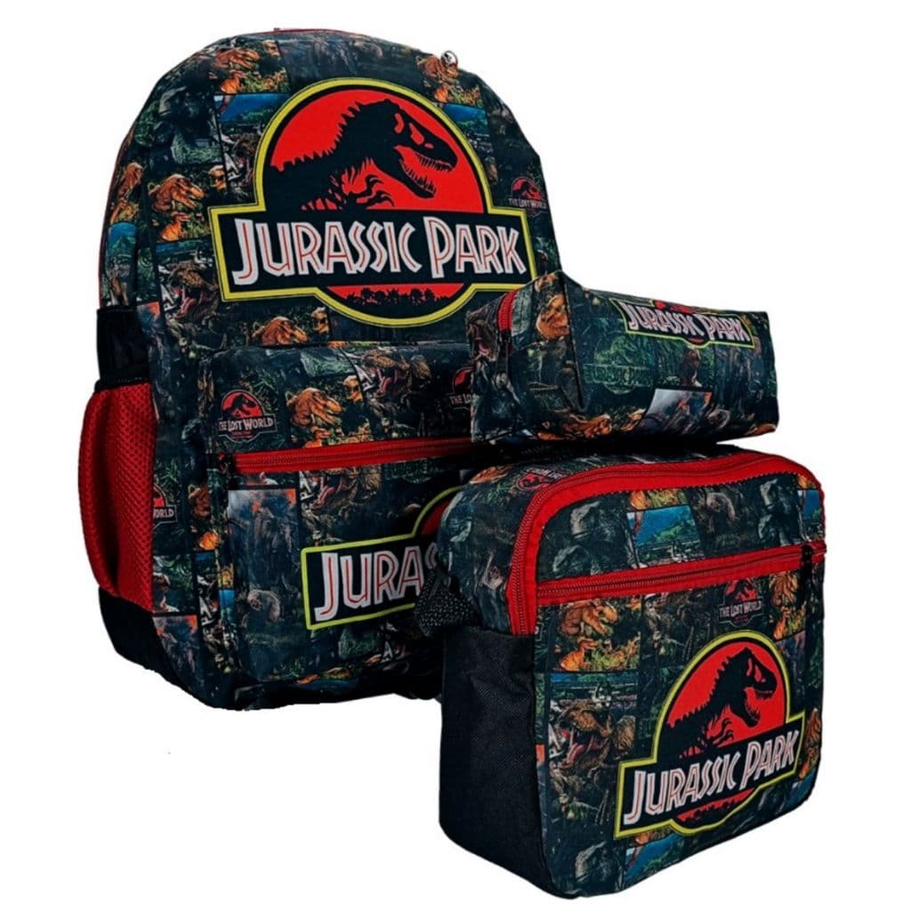 Kit escolar mochila Jurassic Park juvenil infantil costa tamanho grande envio rápido passeio escolar