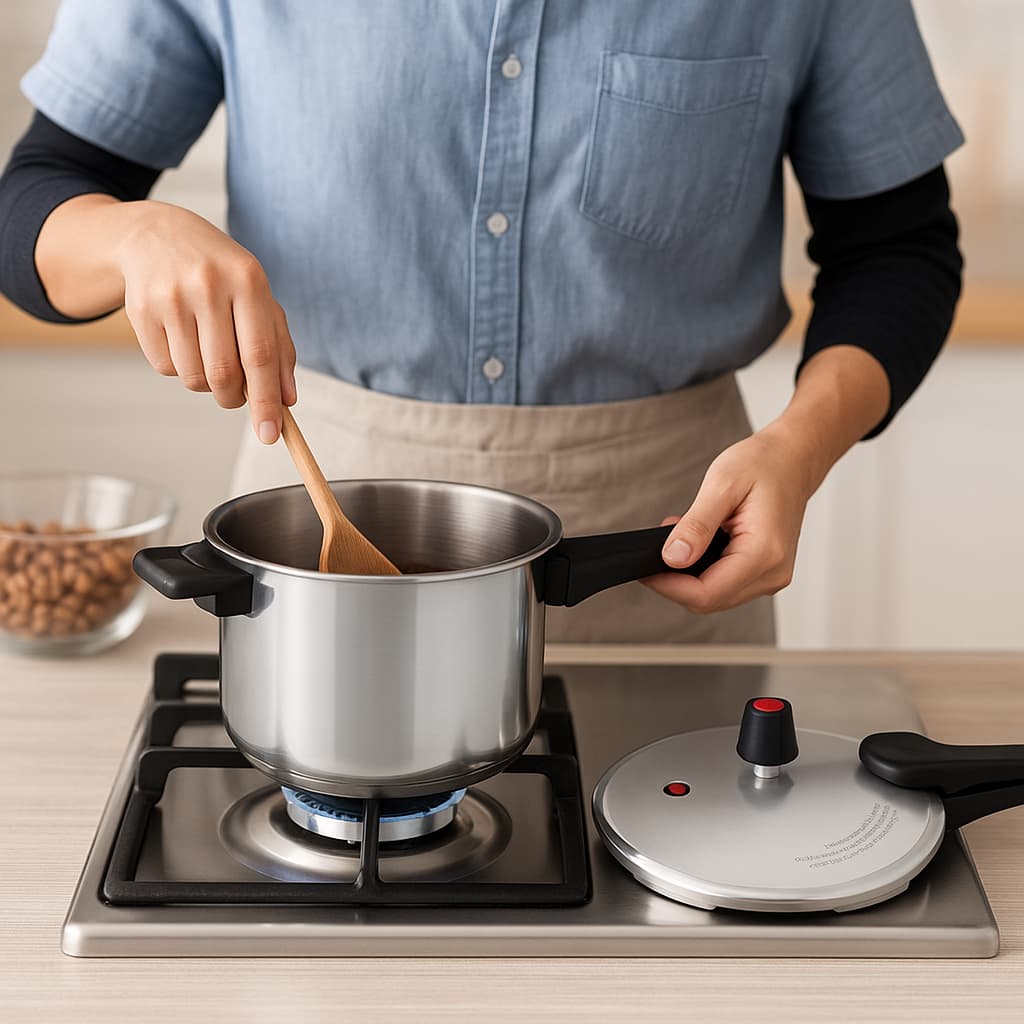 Panela Pressão 7 Litros Preparo Feijão Cozimento Frigideira Carne Antiaderente Comida Recipiente