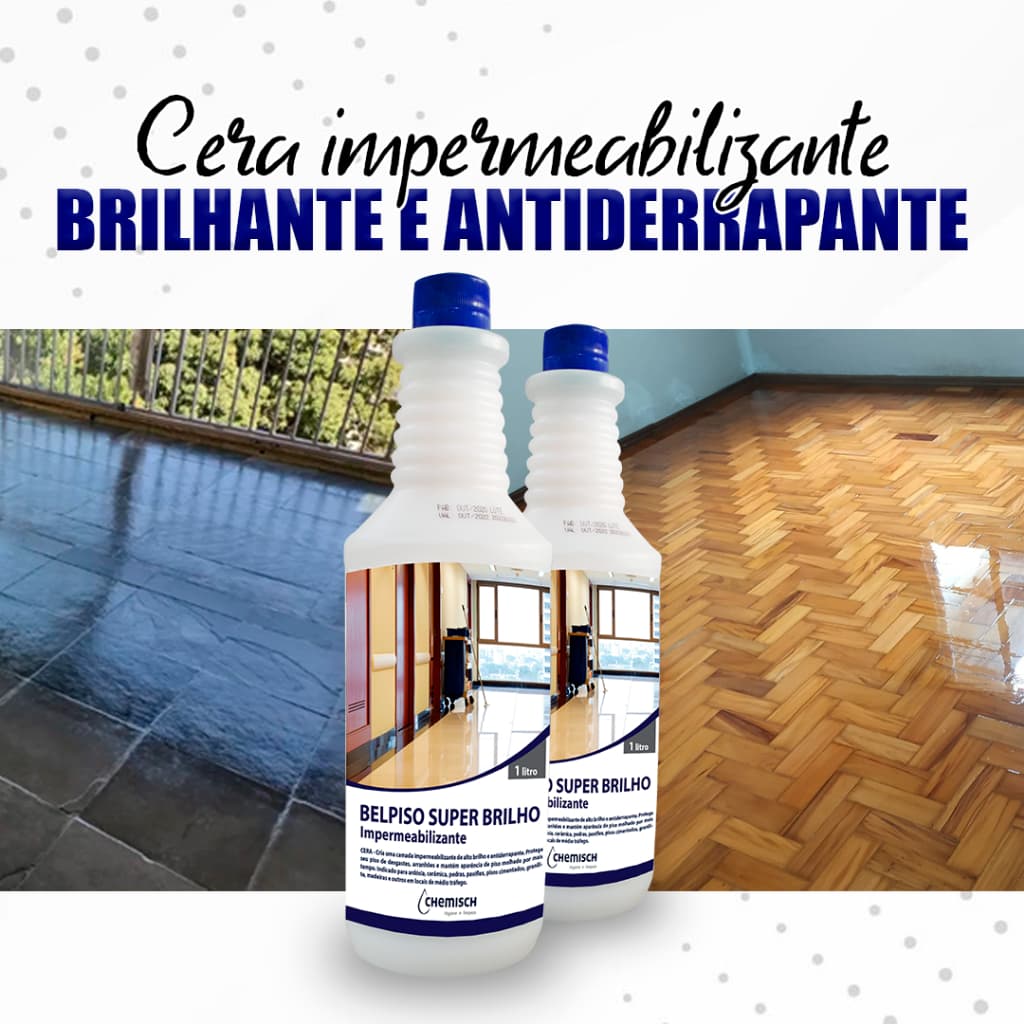 Kit 2 Ceras Super Brilho 2L Para Pisos Internos Antiderrapante