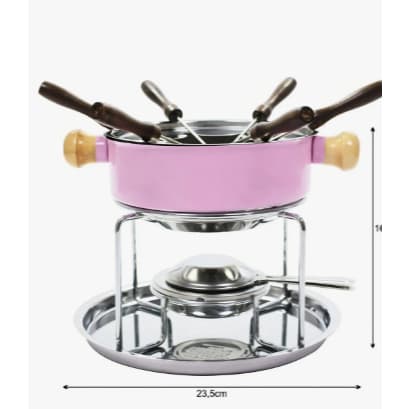 Aparelho De Fondue Para Queijo Chocolate Panela Para Fundi Cor Rosa
