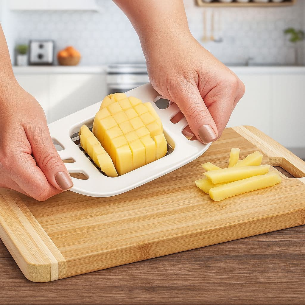 Cortador Fatiador de Batatas Fritas Aço Inox Resistente