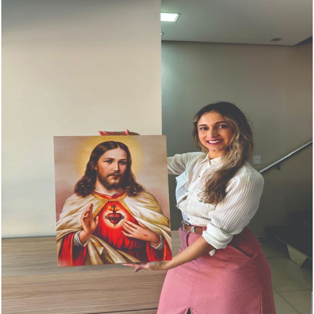 Quadro Decorativo 1 Peça Sagrado Coração De Jesus