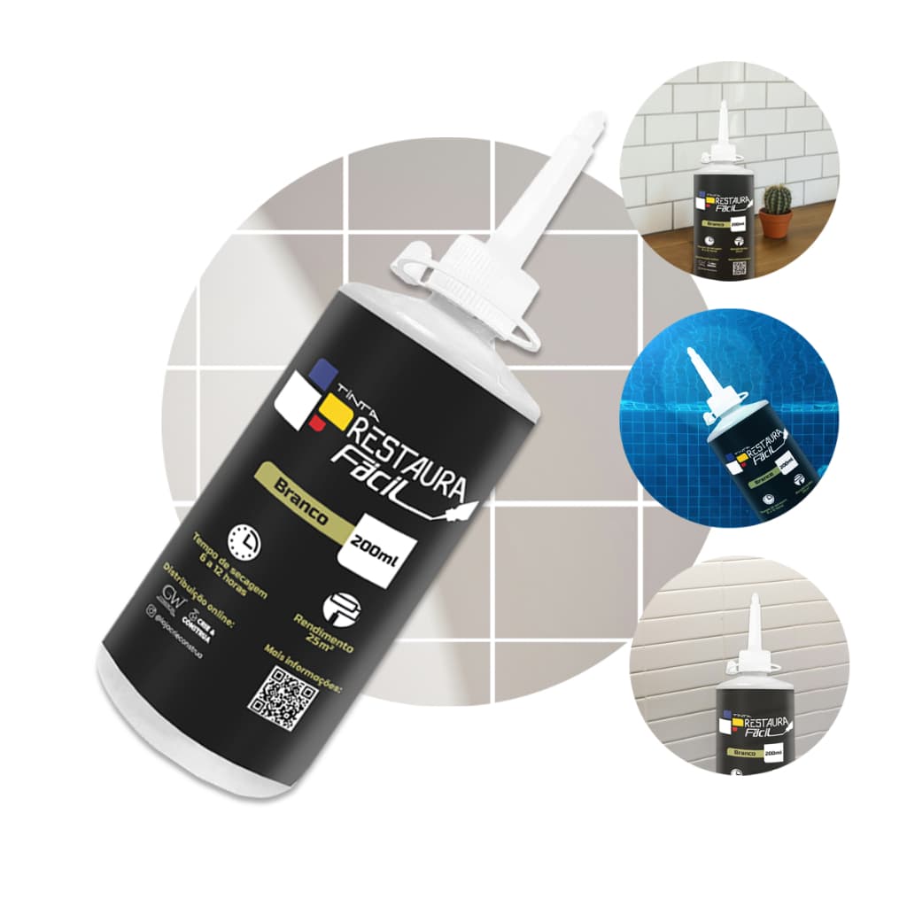 Renovador de Rejunte 200ml Restaura Fácil Piso Azulejo Interno Externo