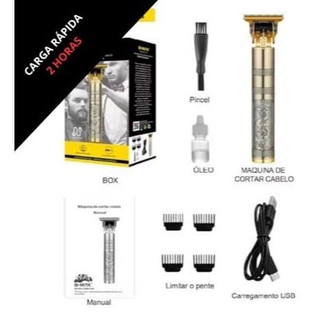 ✂️ Máquina de Cortar Cabelo Profissional BMAX BM-C040 – Recarregável (2HORAS), Sem Fio e Potente