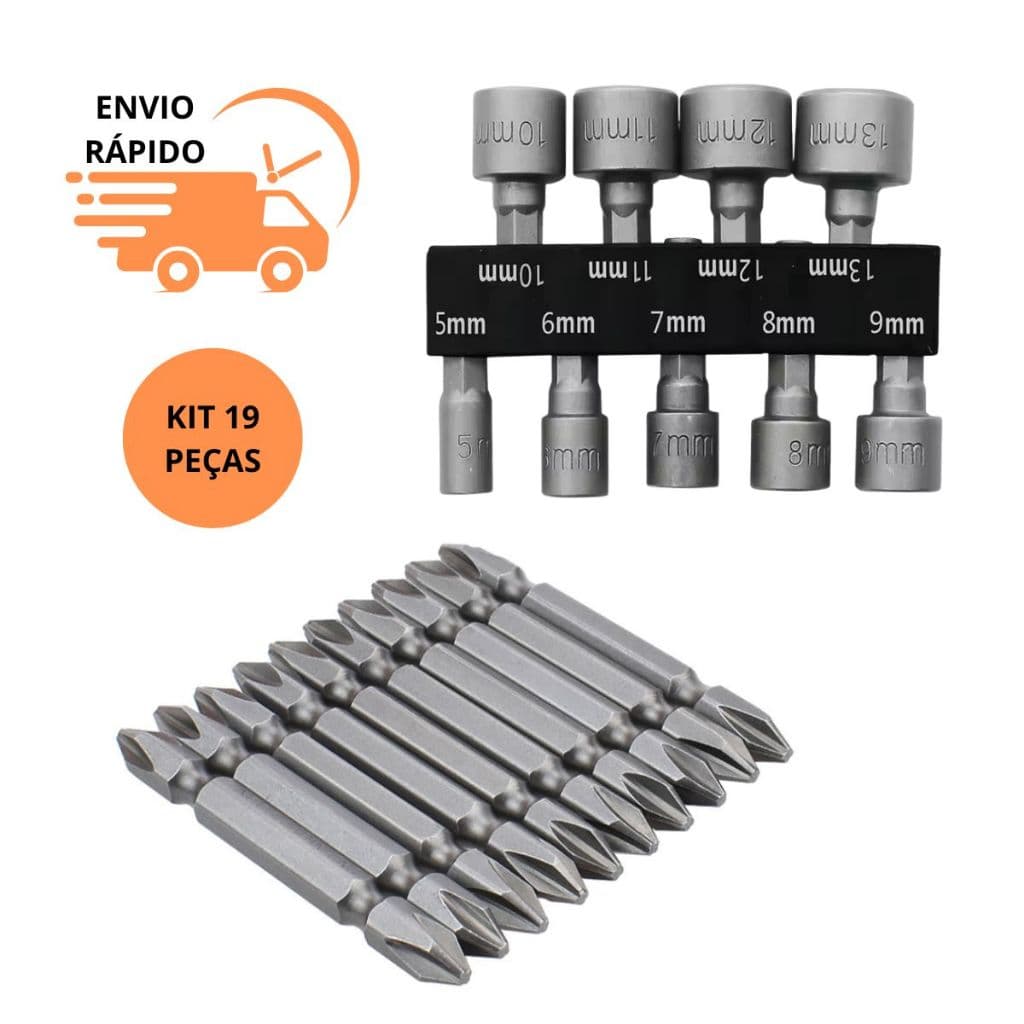 Kit Bits Ponteira Parafusadeira Philips Fenda Ph2 Soquetes Canhão Bits Completo Em Aço