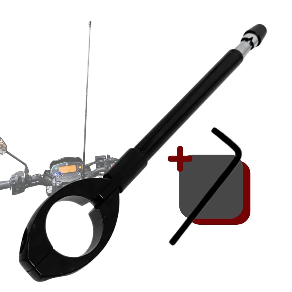 Antena Corta Pipa 6 Estagios Universal Guidao 7/8 Preto Inox
