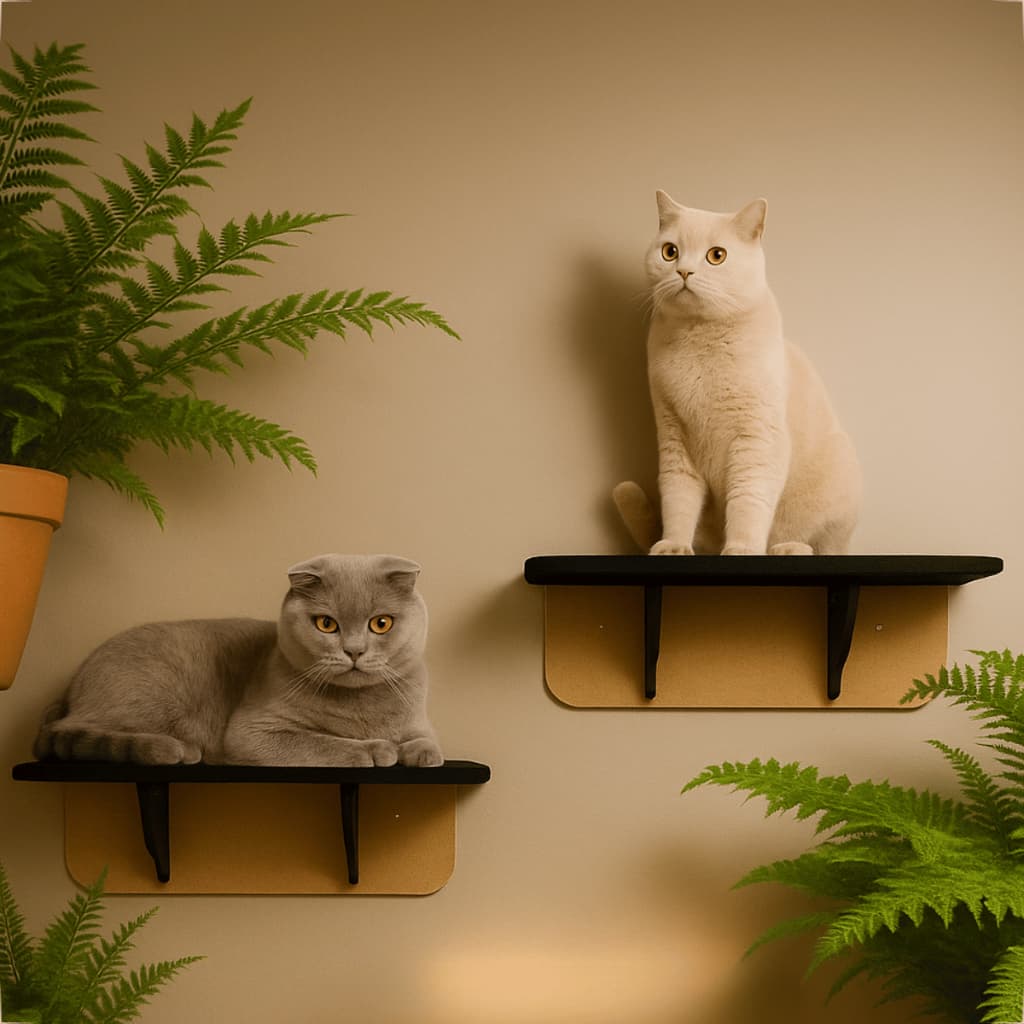 Kit 2 Prateleiras De Mdf Para Gatos