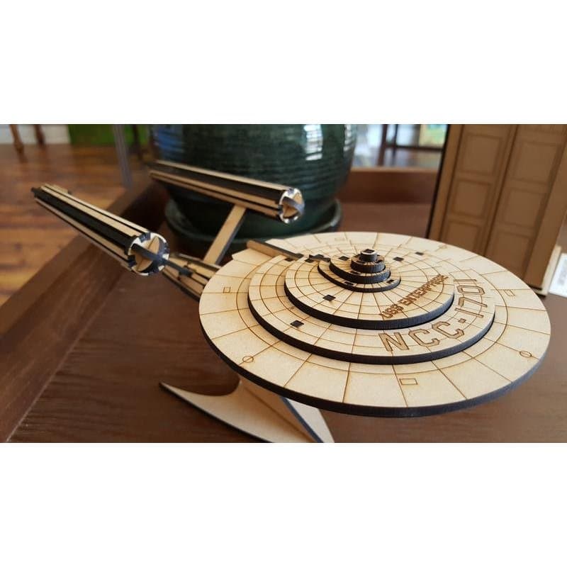 Quebra-Cabeça 3D Nave Enterprise em MDF – Montagem Nerd & Geek
