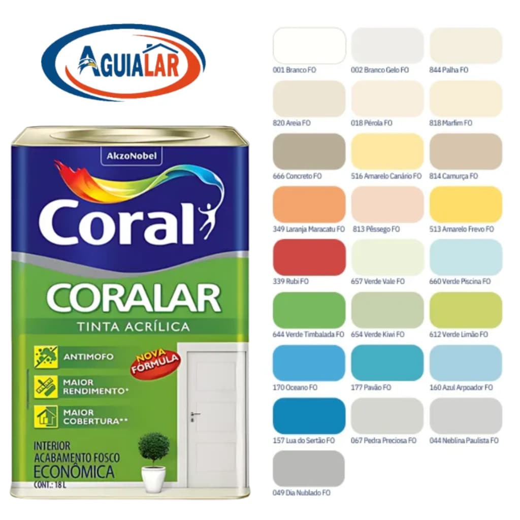 Tinta Coralar Anti Mofo Acrilica Coral 18L - Escolha Sua Cor!!