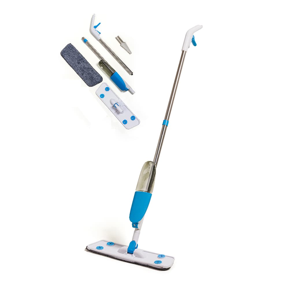 Mop Spray Com Cabo Inox Inovador Não Enferruja Moderno Vai Com Refil + Escovinha