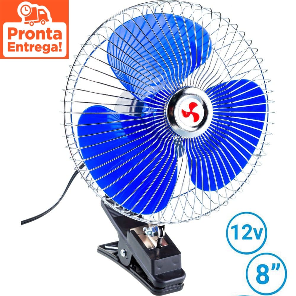 Ventilador Automotivo 8 Pol 12v veículos Carro Caminhão Perua Microonibus Van Com Garra