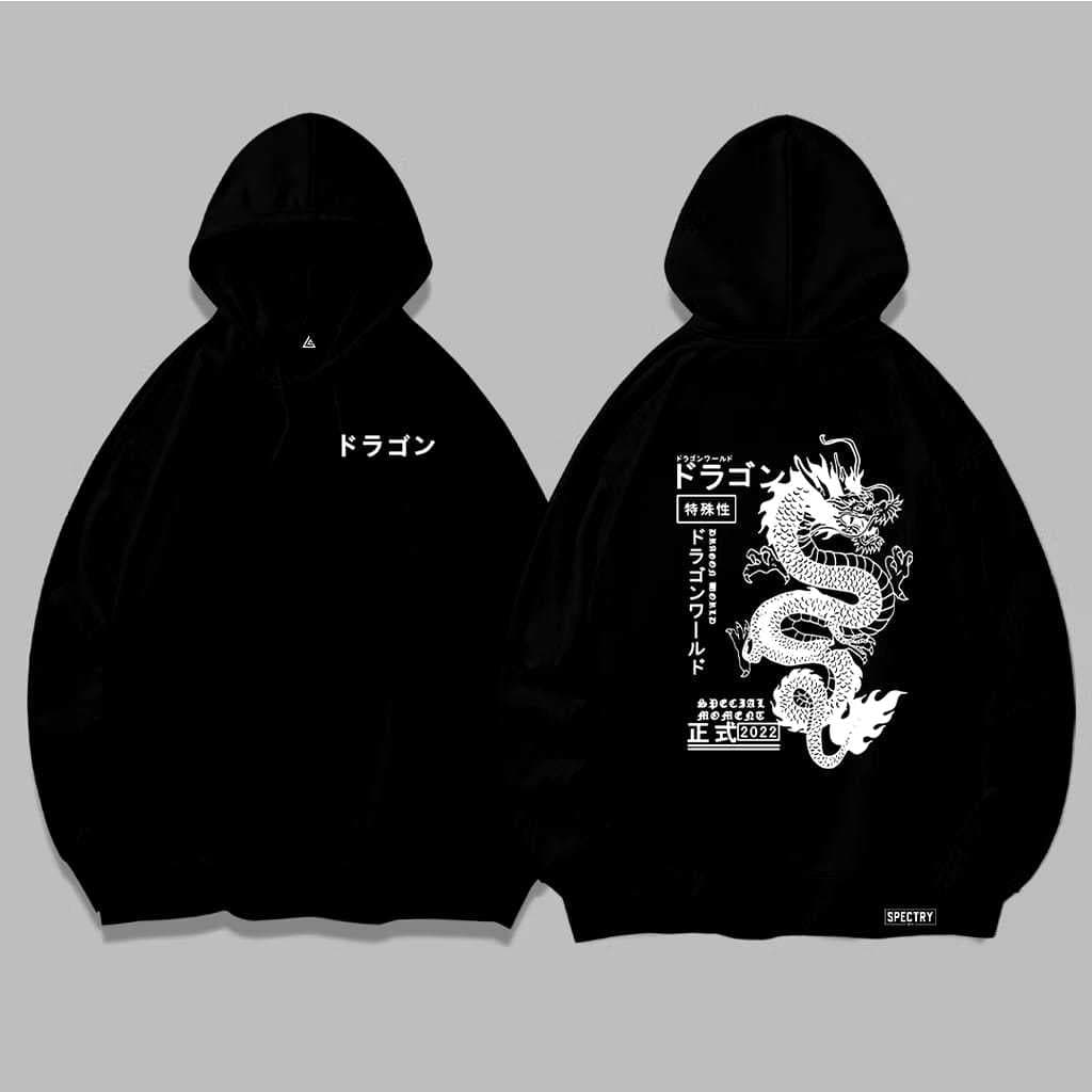 Moletom Canguru Com Bolso e Capuz Streetwear Dragon Japones Expos Premium Unissex Tendencia