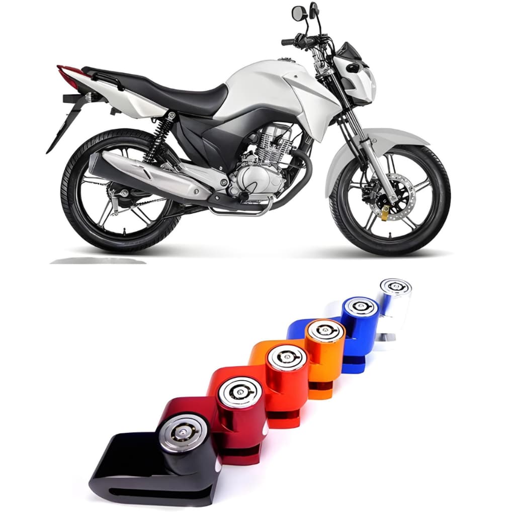 Tranca para moto freio disco bike freio disco 2 chaves Roubo Cadeado Trava Honda Yamaha Universal