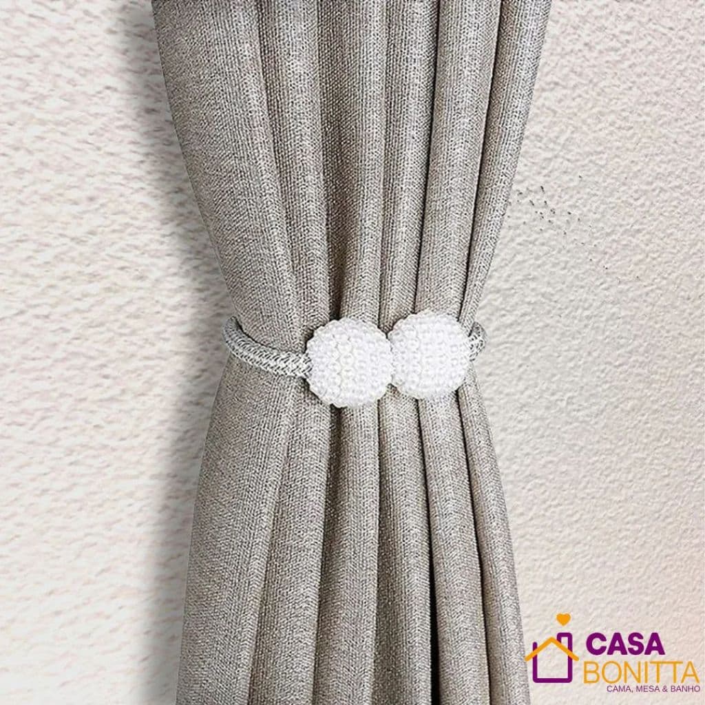Prendedor Magnético Para Cortina Pérola Kit 2 Unidades Decorativo Top House