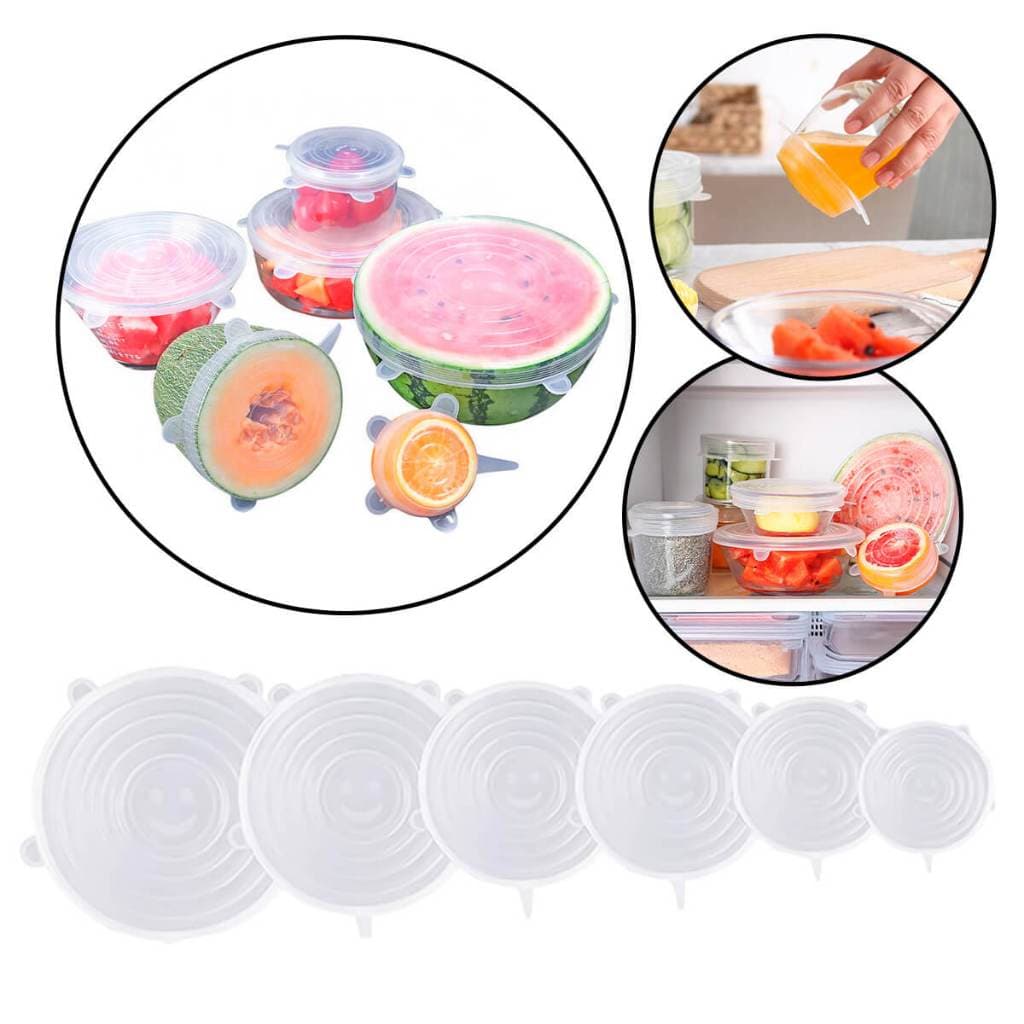 Tampas De Silicone Ajustáveis Kit 6 Peças