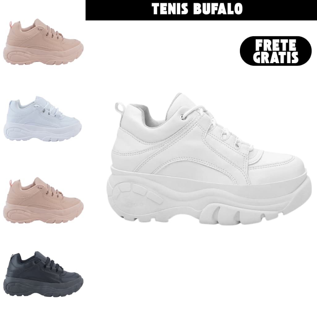 Tênis Plataforma Feminino Estilo Buffalo Leve e Confortável Moda Blogueira