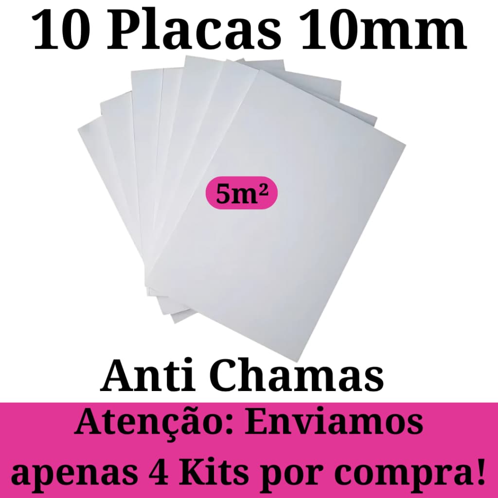 10 Placas de Isopor Eps Antichamas Isolamento Termico 1000x500x10mm Forro 1cm