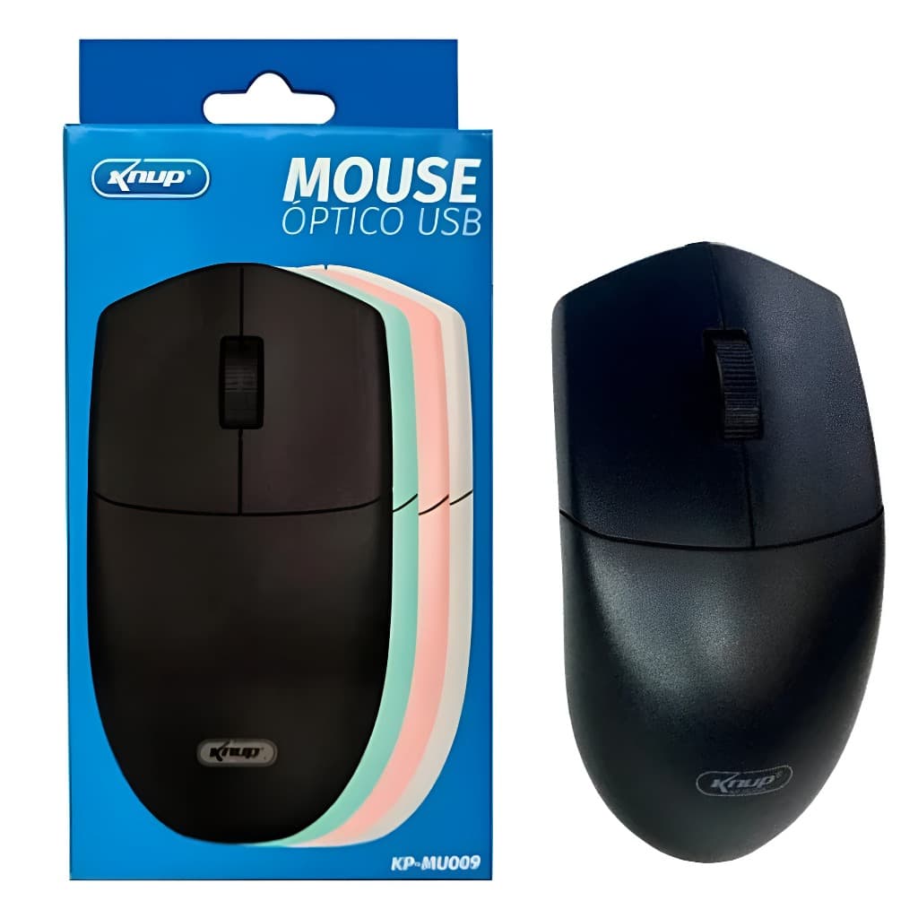 Mouse Usb Óptico com fio 3 Botões e 1000Dpi  Knup