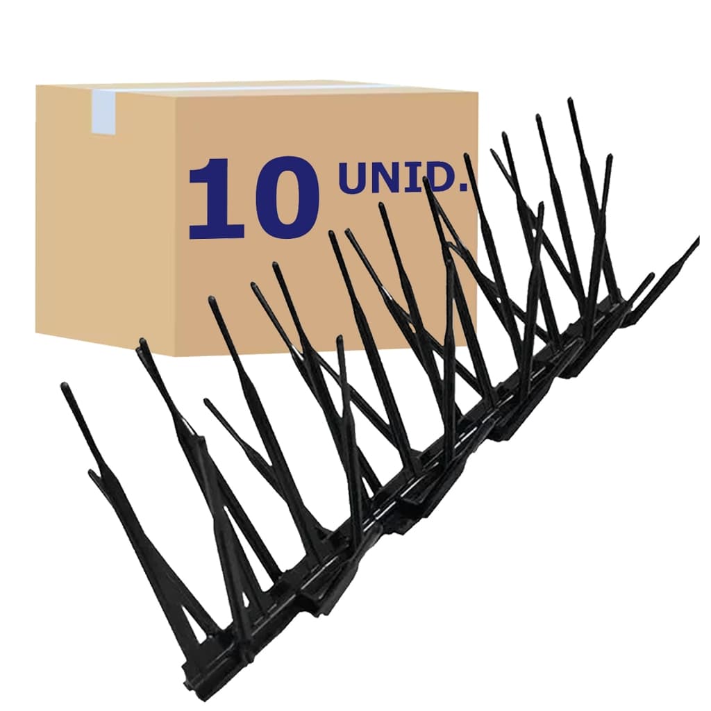 Kit 10 Espiculas Antipombos Espanta Aves 3,4 Metros Preto