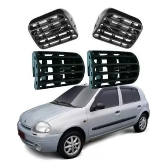 Kit Difusor De Ar Lateral E Central Renault Clio Sedan 2000 Diante