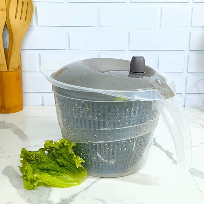 Centrífuga Seca Salada Verduras Legumes Compacto 2,8 Litros de plástico Secadora de Folhas Plasútil