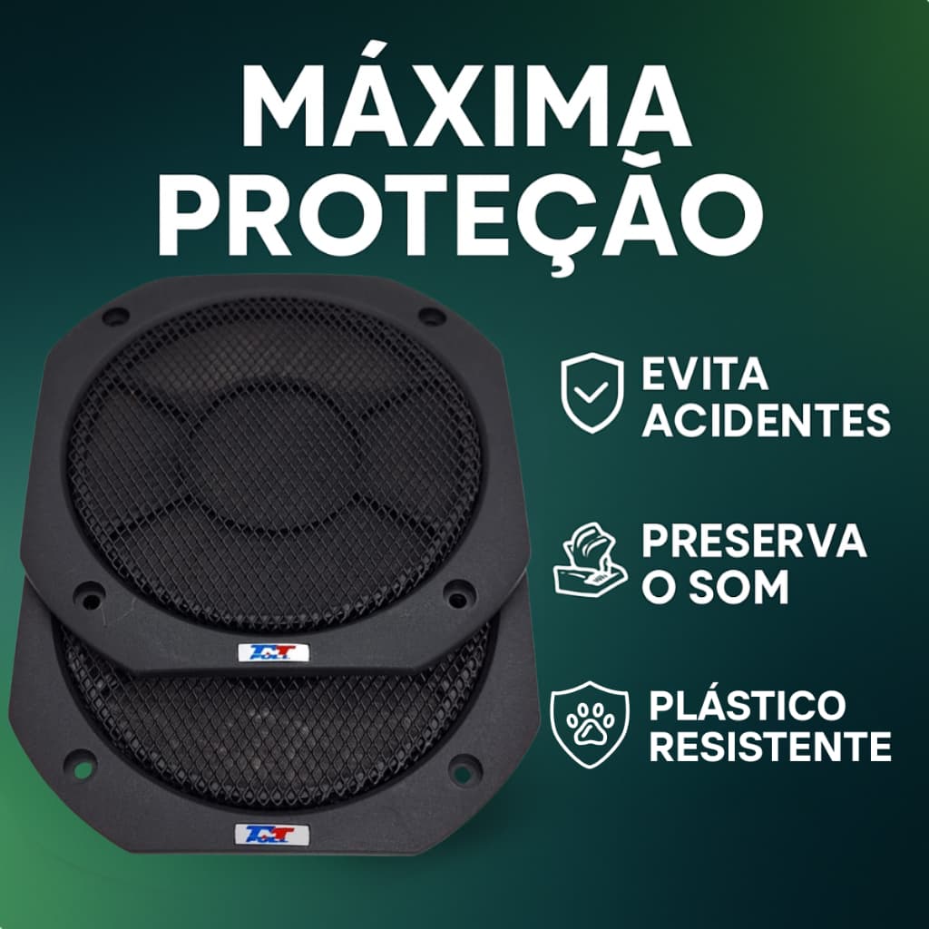 Tela Alto Falante 6 Polegadas Classica Par Grade Proteção Automotiva Hexagonal Retro Plastico Carro