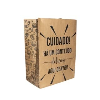 Saco Papel Kraft Para Lanche Delivery Grande 24x14,5x31 c/100