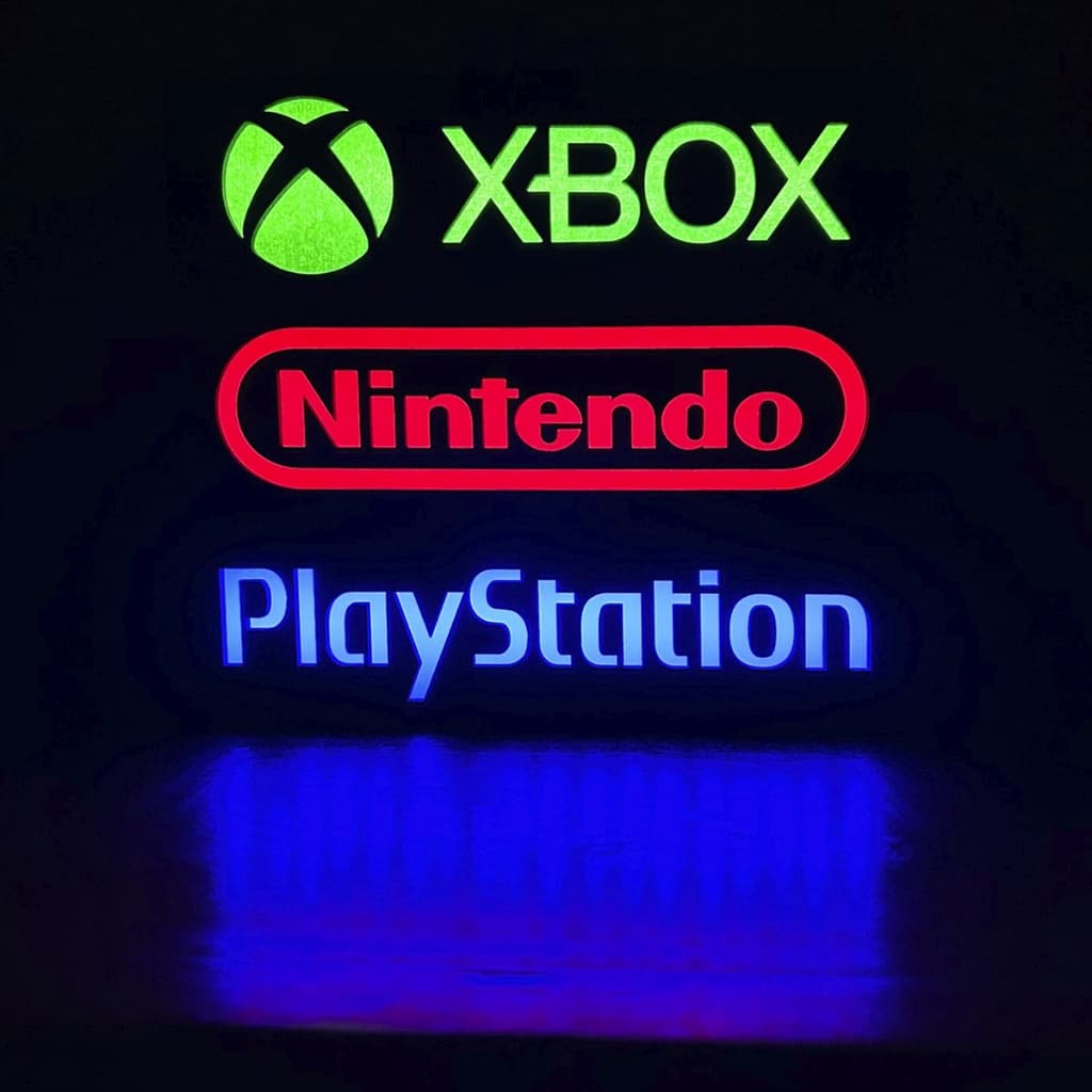 Luminária Gamer Presente Geek de Games Jogos e Consoles XBox Nintendo ou PlayStationPara Setup Gamer