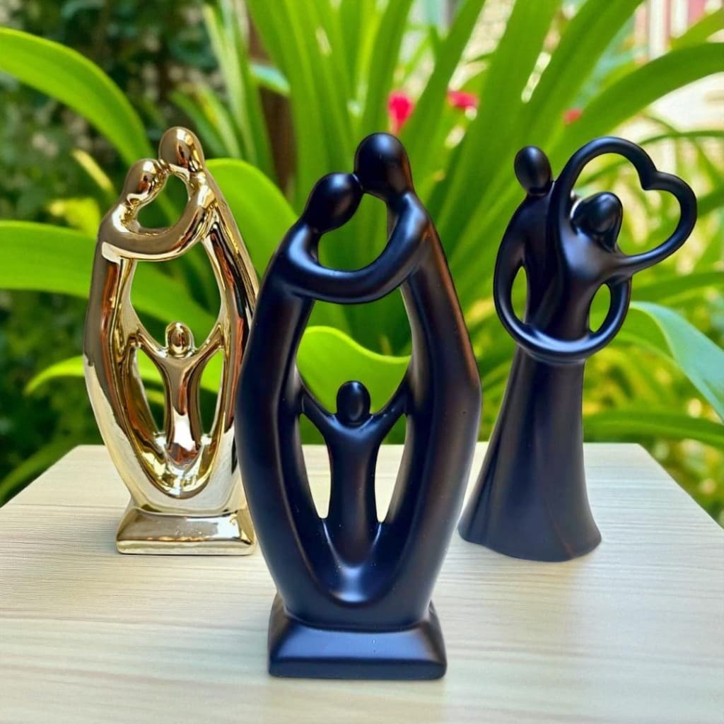 Estátua Escultura Estatueta Casal Minimalista Decorativo Luxo