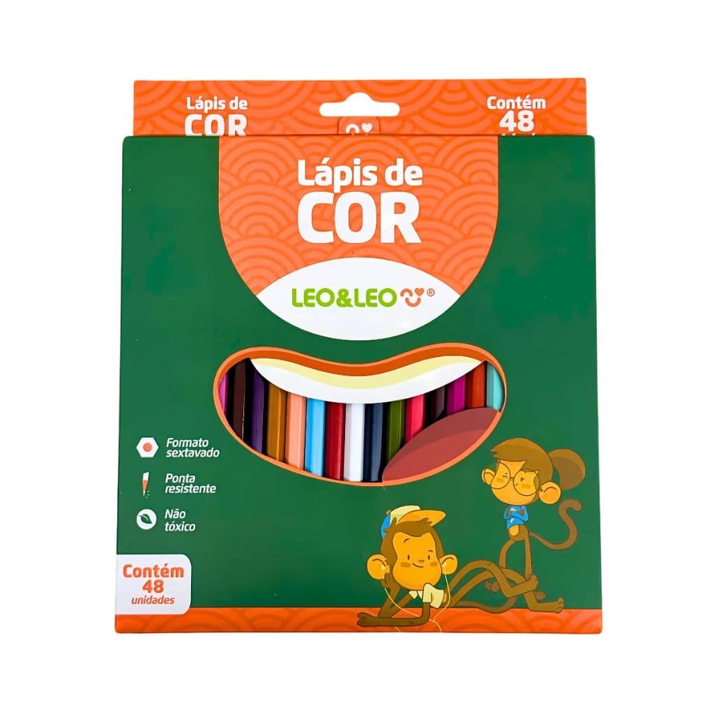 Lápis De Cor Resina Sextavado 24 / 36 / 48 Cores - Leo & Leo