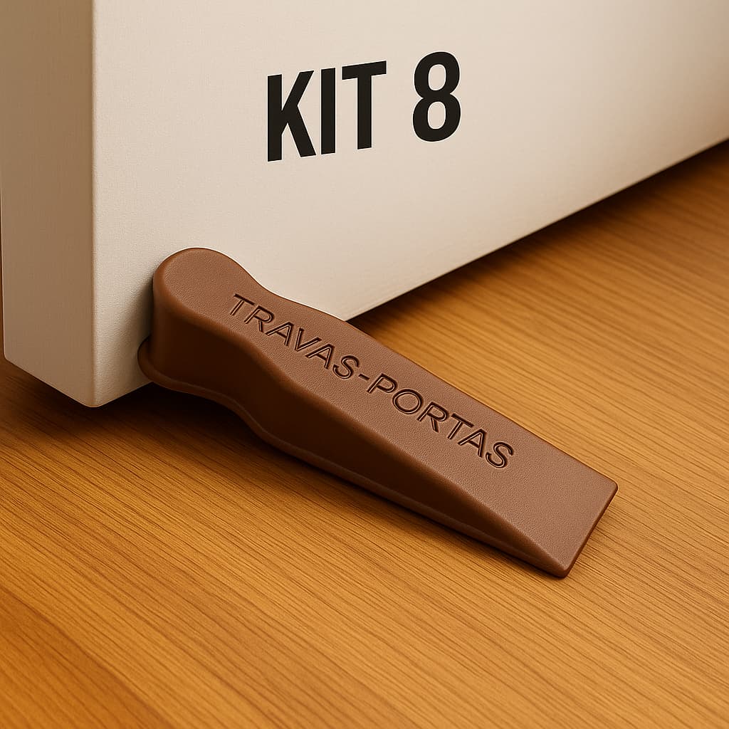 Kit 8 Trava Portas Silicone Nao Risca O Piso Discreto Firme