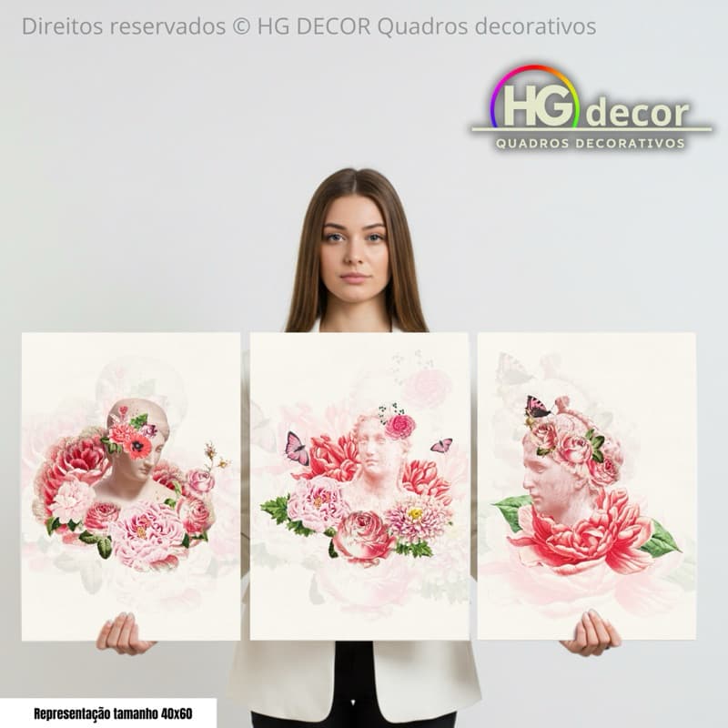 Kit de Quadros Arte Clássica Floral – Estilo Tumblr, Vintage e Romântico