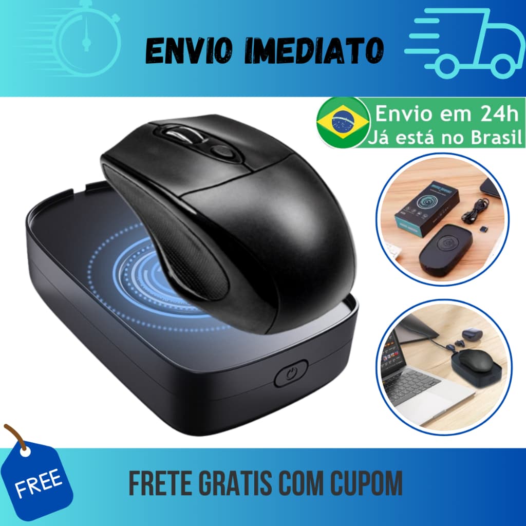 Simulador De Movimento Mouse Jiggler Usb Move Já No Brasil Cor Preto