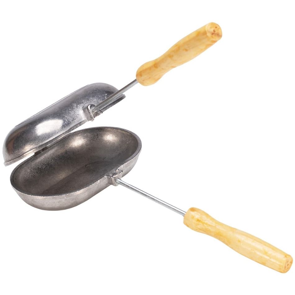 Sanduicheira de Fogão Tostex Pão Francês Alumínio Fundido Cabo de Madeira Misto Quente [Envio HOJE]