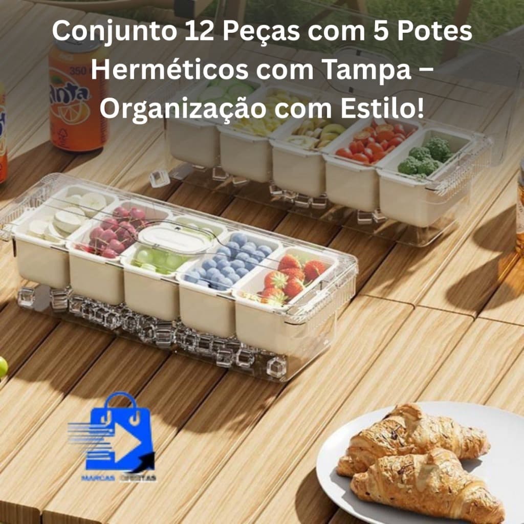 Conjunto 12 Peças Potes Herméticos com Tampa caixa com tampa organizador colheres pegador de gelo