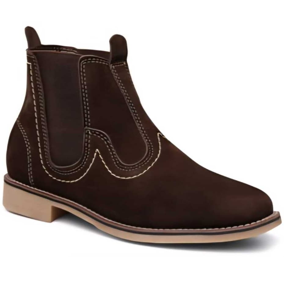 Bota Botina Tradicional Dallas 2 PIQ Couro Legítimo Nobuck Sola Latex