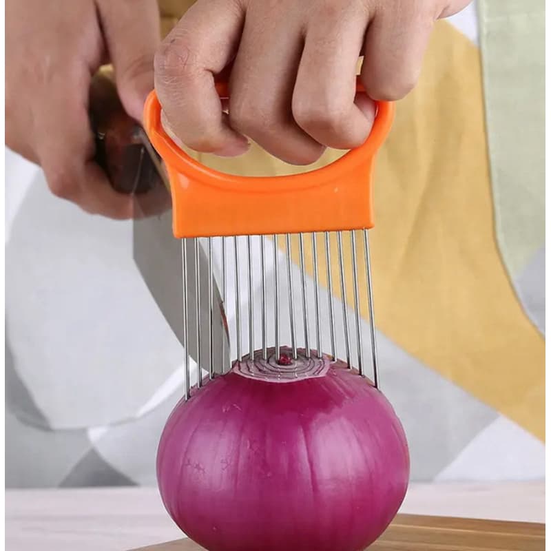Garfo Suporte Para Fatiar Tomate, Cebola, Frutas E Legumes